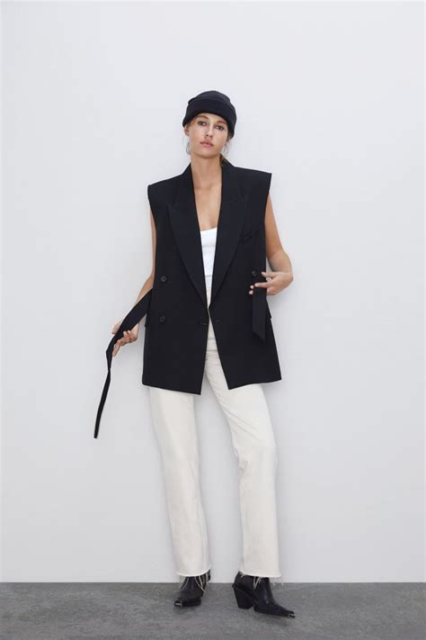 sleeveless blazer vest zara.